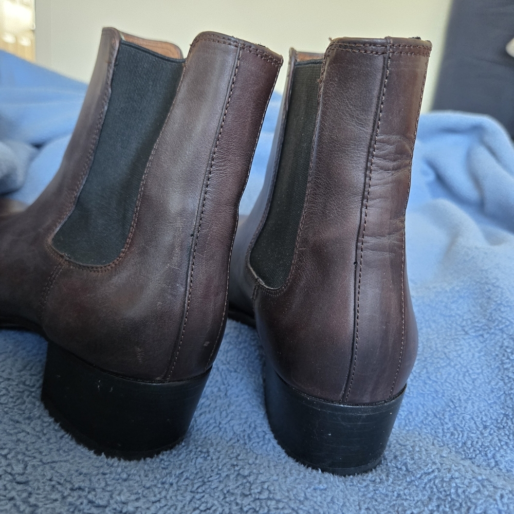 Frye Sacha Chelsea Boot Dark Brown Leather Pointed Toe Ankle Boots 7.5 - Picture 8 of 15